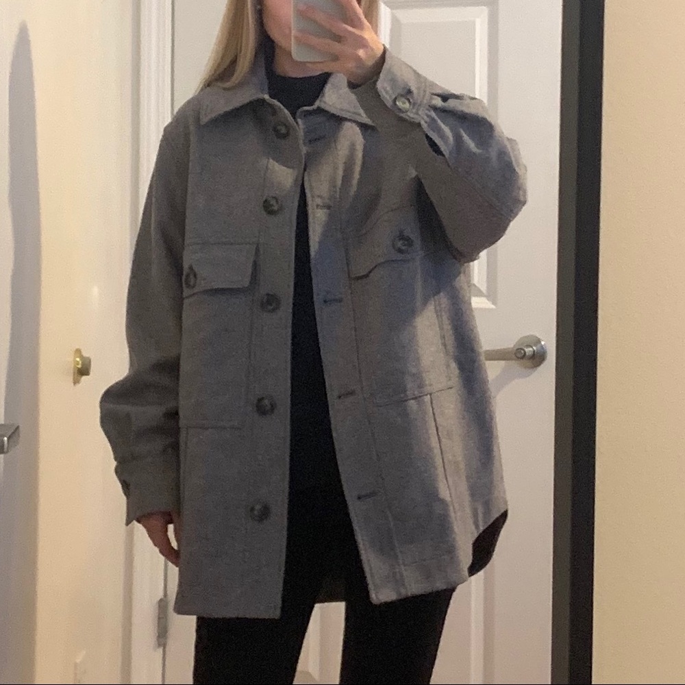 NEW H&M wool blend shirt jacket shaket